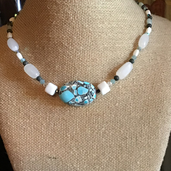 Gemstone & Sterling Choker - Picture 2 of 5